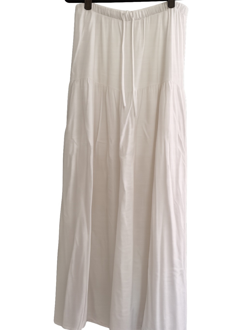 Women’s White Maxi Skirt - Lightweight Tiered Summer Skirt